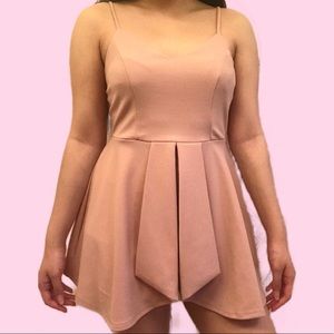 Pink Romper With Panel Detail